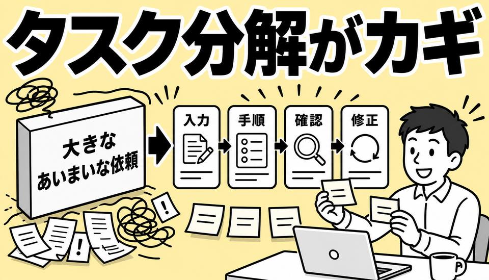 タスク分解ができず大きな依頼を投げてしまう状態