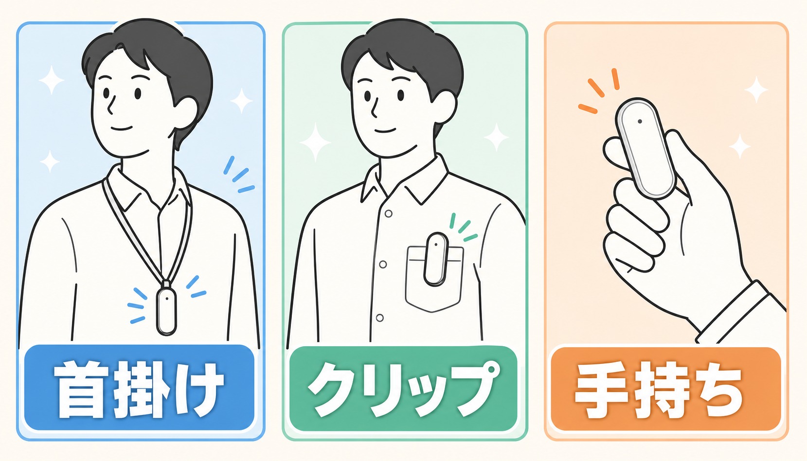 PLAUD NotePinの装着シーン