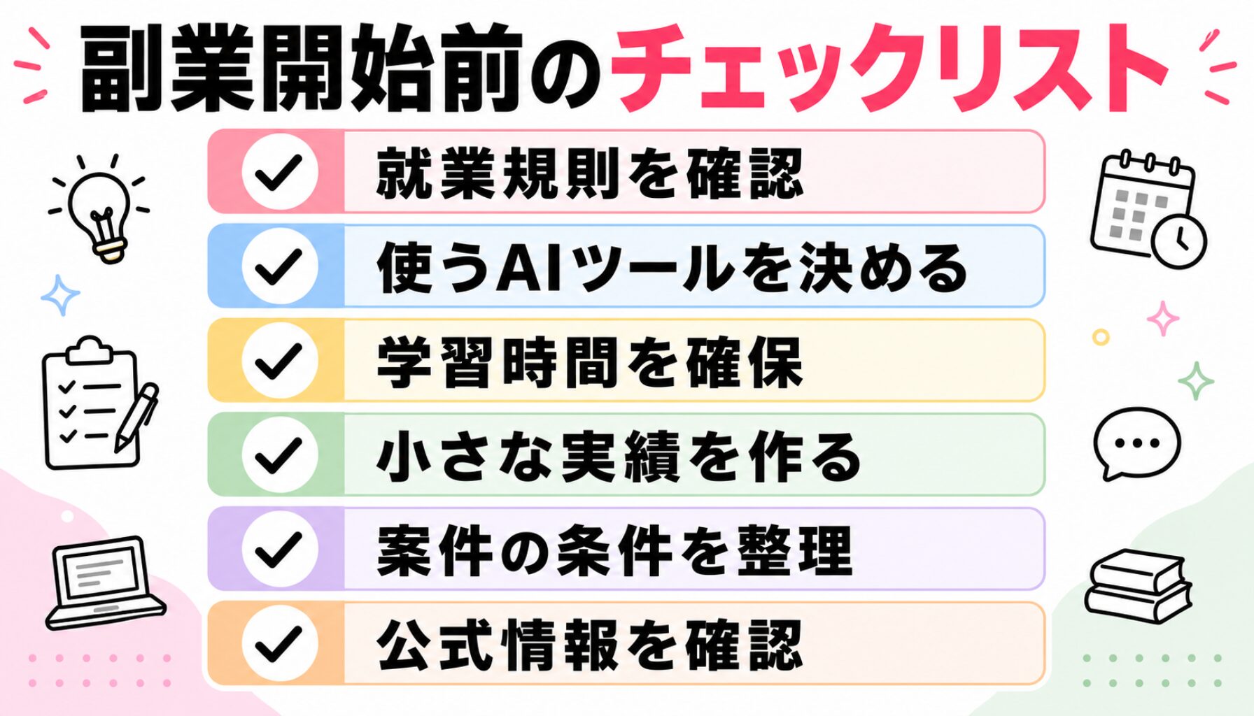副業開始前のチェックリスト