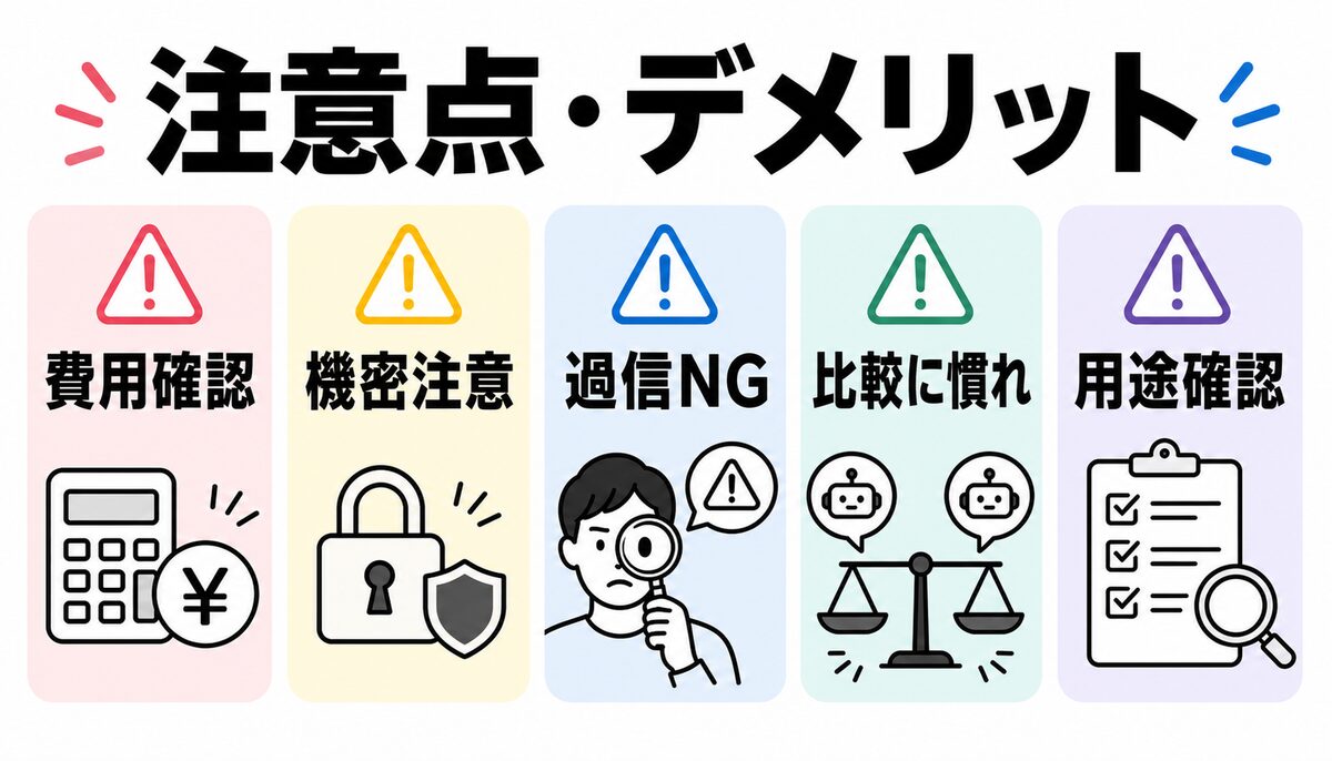 天秤AI Bizの注意点・デメリット