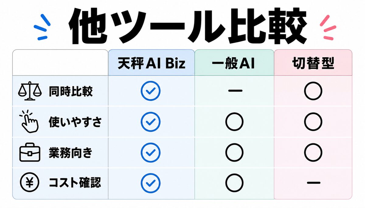 他のAIツールとの比較