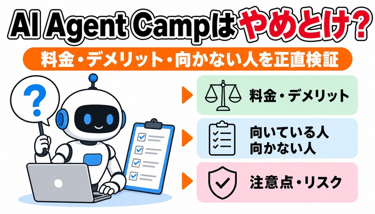AI Agent Campはやめとけの検証記事アイキャッチ