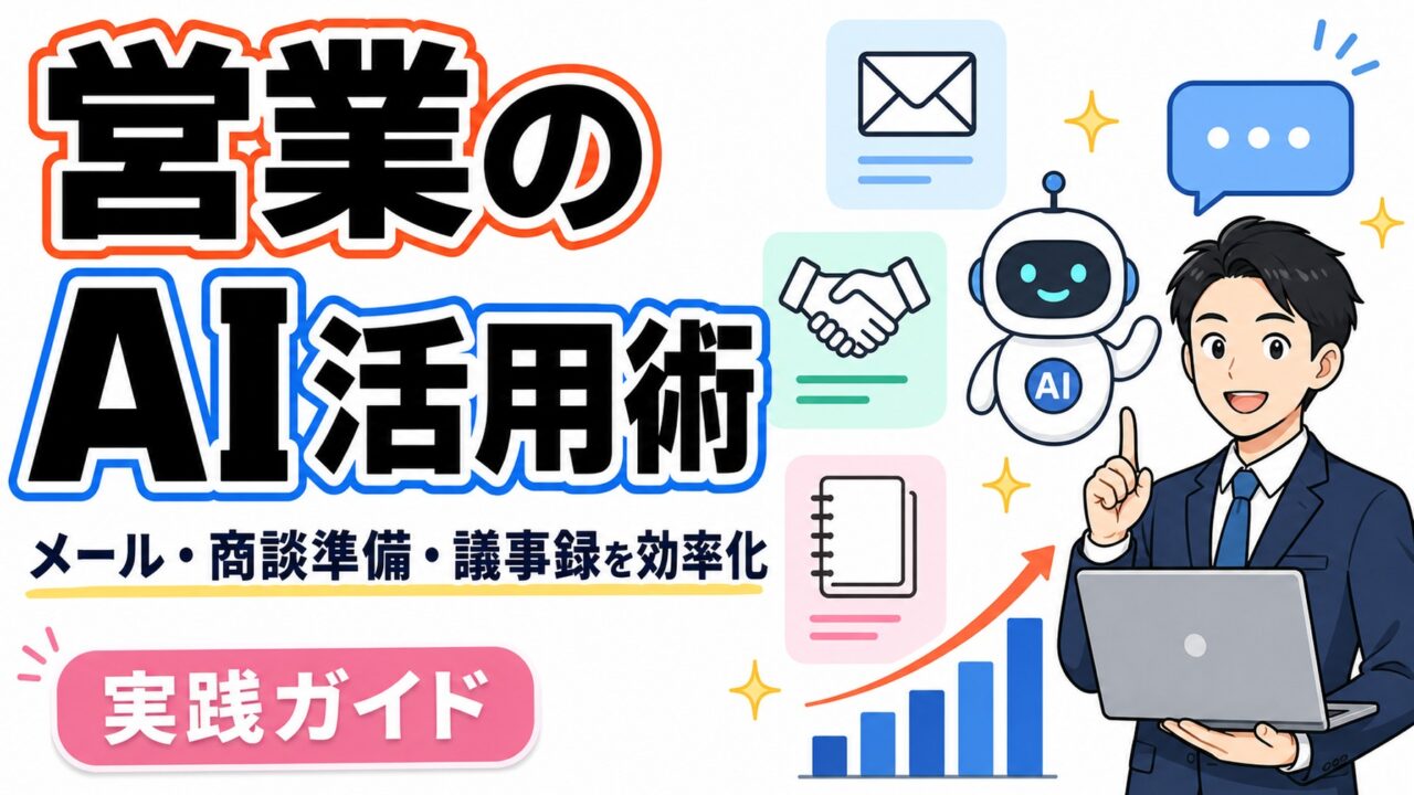 営業のAI活用術 メール・商談準備・議事録を効率化 実践ガイド