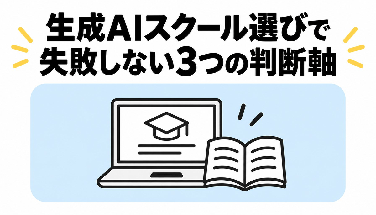 生成AIスクール選びで失敗しない3つの判断軸