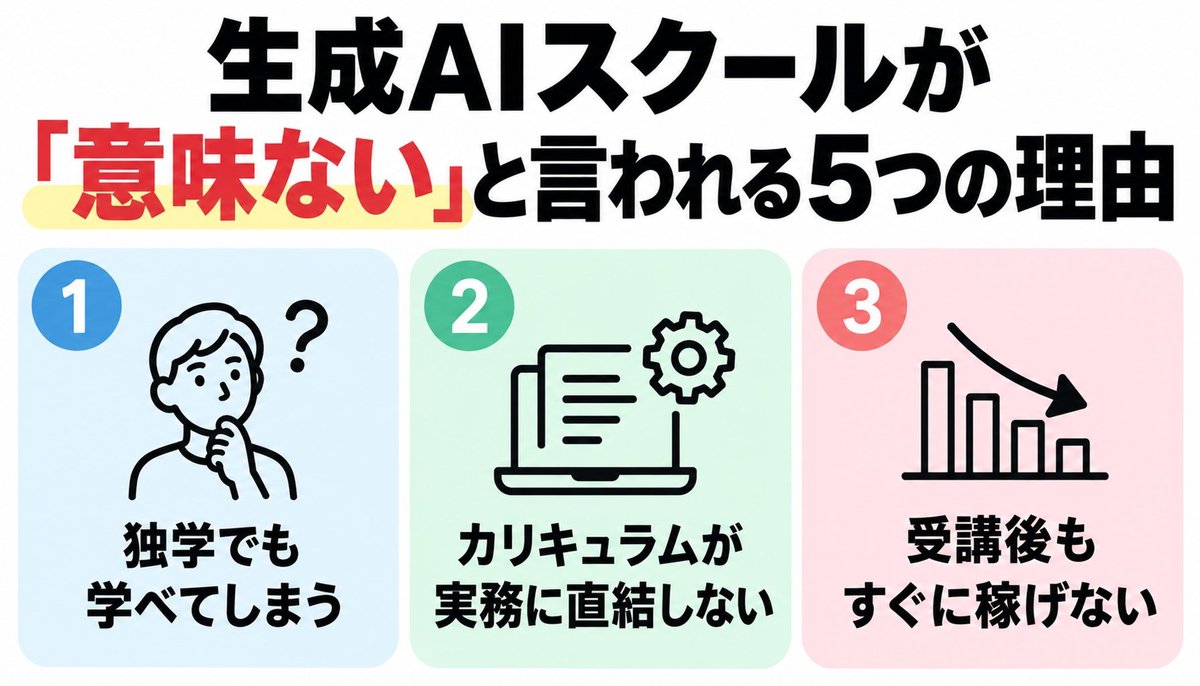 生成AIスクールが「意味ない」と言われる5つの理由