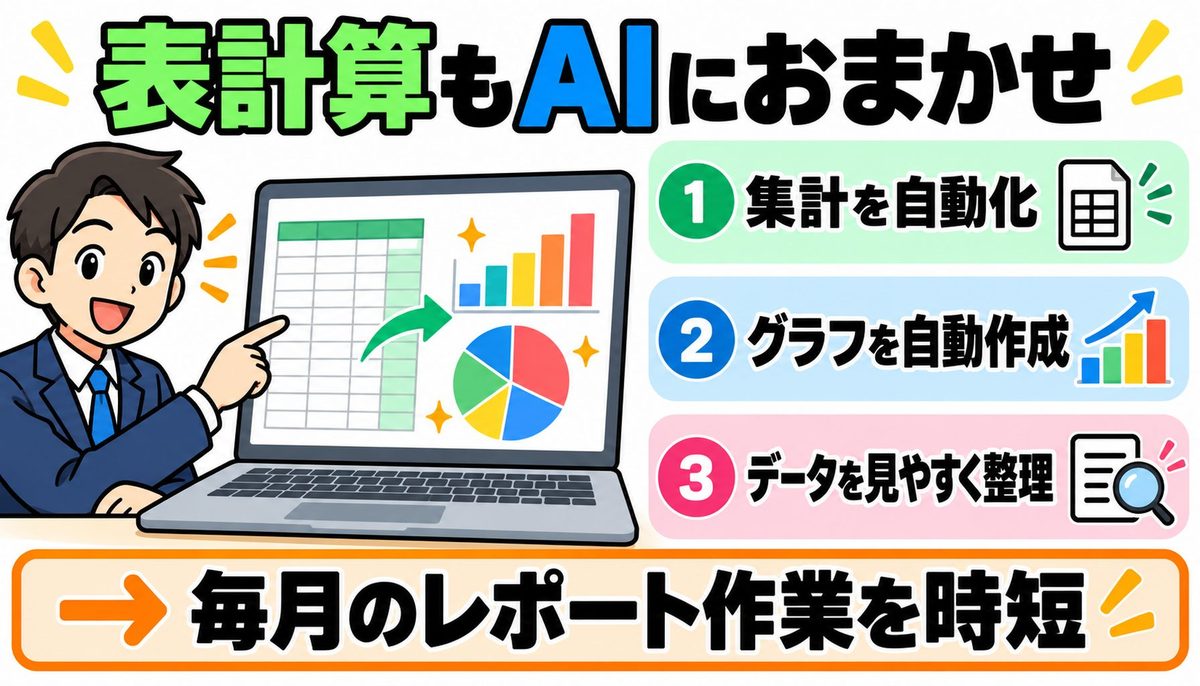 表計算もAIにおまかせ｜集計・グラフ作成・データ整理を自動化